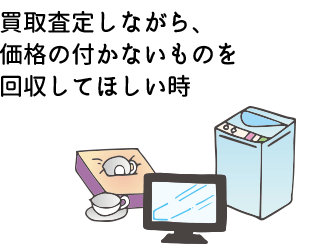 買取査定しながら、価格の付かないものを回収してほしい時